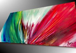Tableau abstrait explosion de couleur